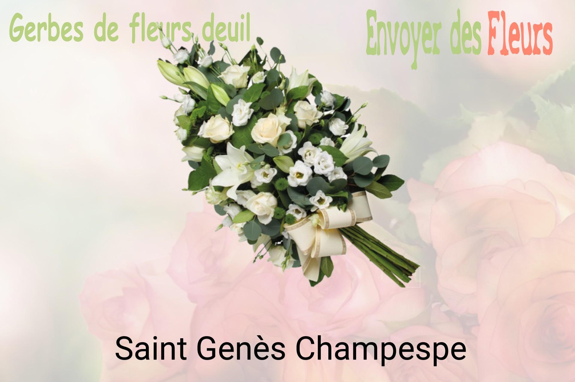 Gerbe de fleurs de deuil livrée à Saint-Genès-Champespe